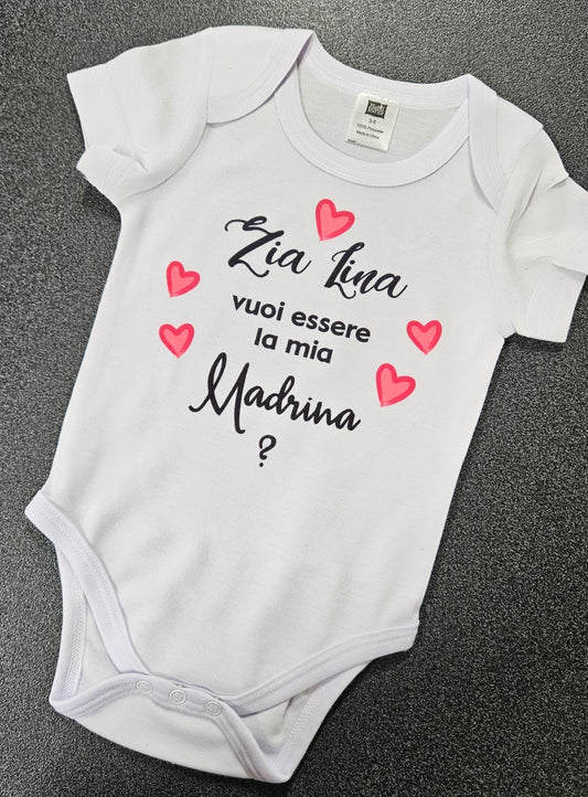 Body Bambini Mezza Manica "Vuoi essere la mia Madrina?"