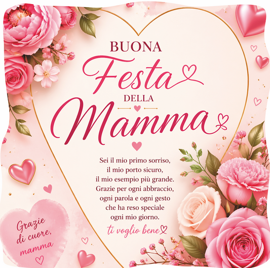 007 Cuscino "FESTA DELLA MAMMA ROMANTICO" 40x40 cm